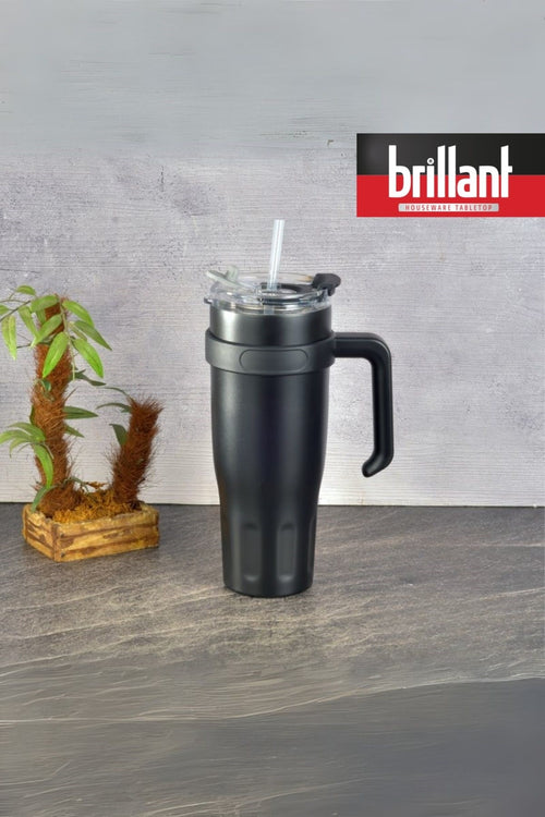 Brillant H20 1200ml Termos Kupa Pipetli | Siyah ( Evde, arabada, ofiste, sporda – Çok Satanlar