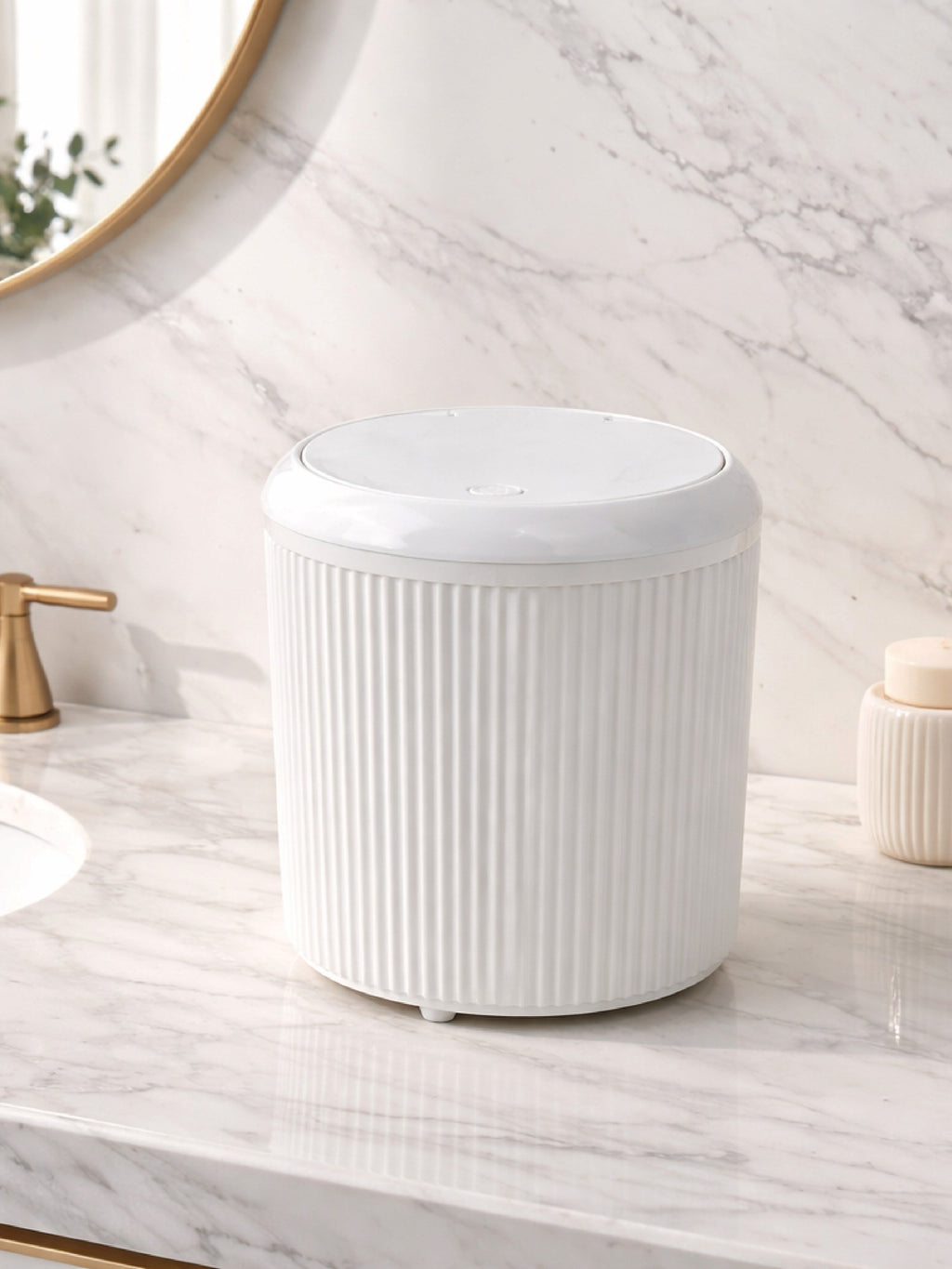 Decorev ÇÖP KOVASI DC-6800 5 LT YUVARLAK CLİCK KAPAK BEYAZ – Banyo Çöp Kovası