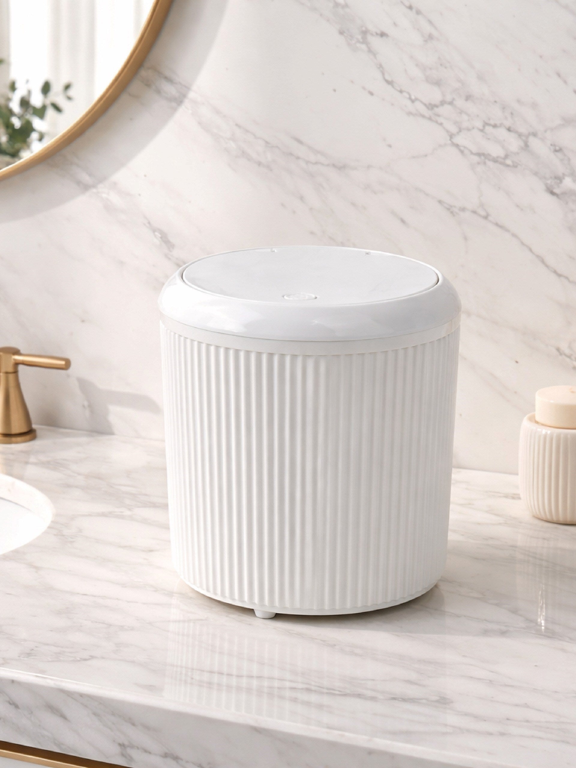 Decorev ÇÖP KOVASI DC-6800 5 LT YUVARLAK CLİCK KAPAK BEYAZ – Banyo Çöp Kovası