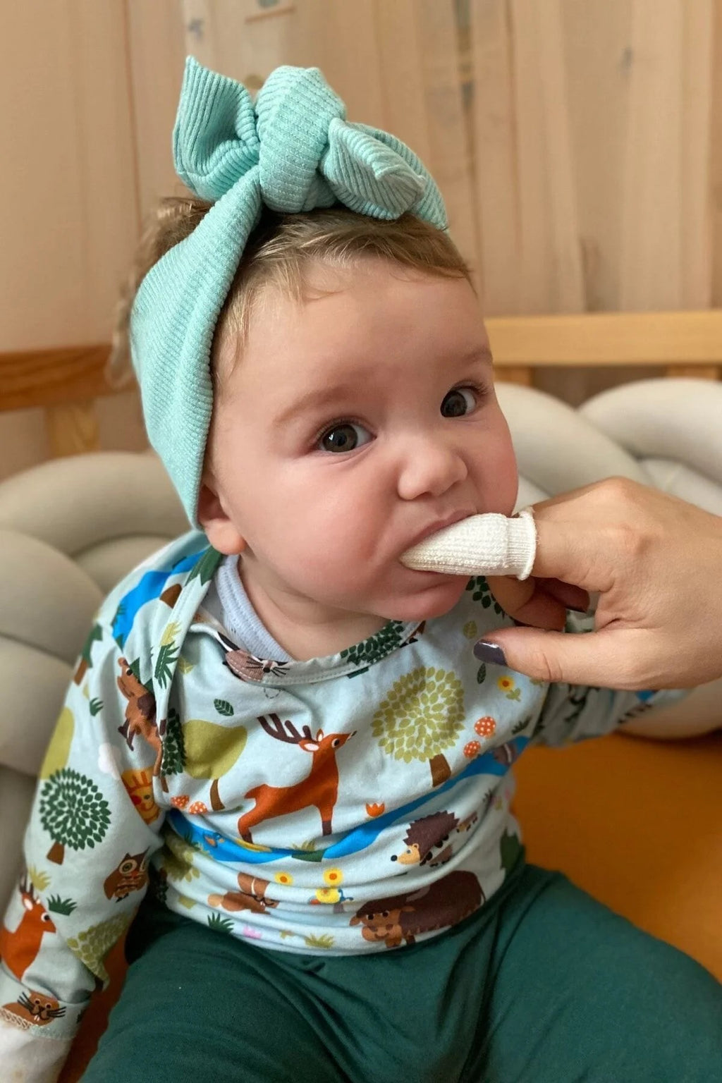 Bebek Ağız Bakım Parmaklığı - Gümüş Iyonlu Pamukçuk Önleyici Bebek Diş Temizleyi