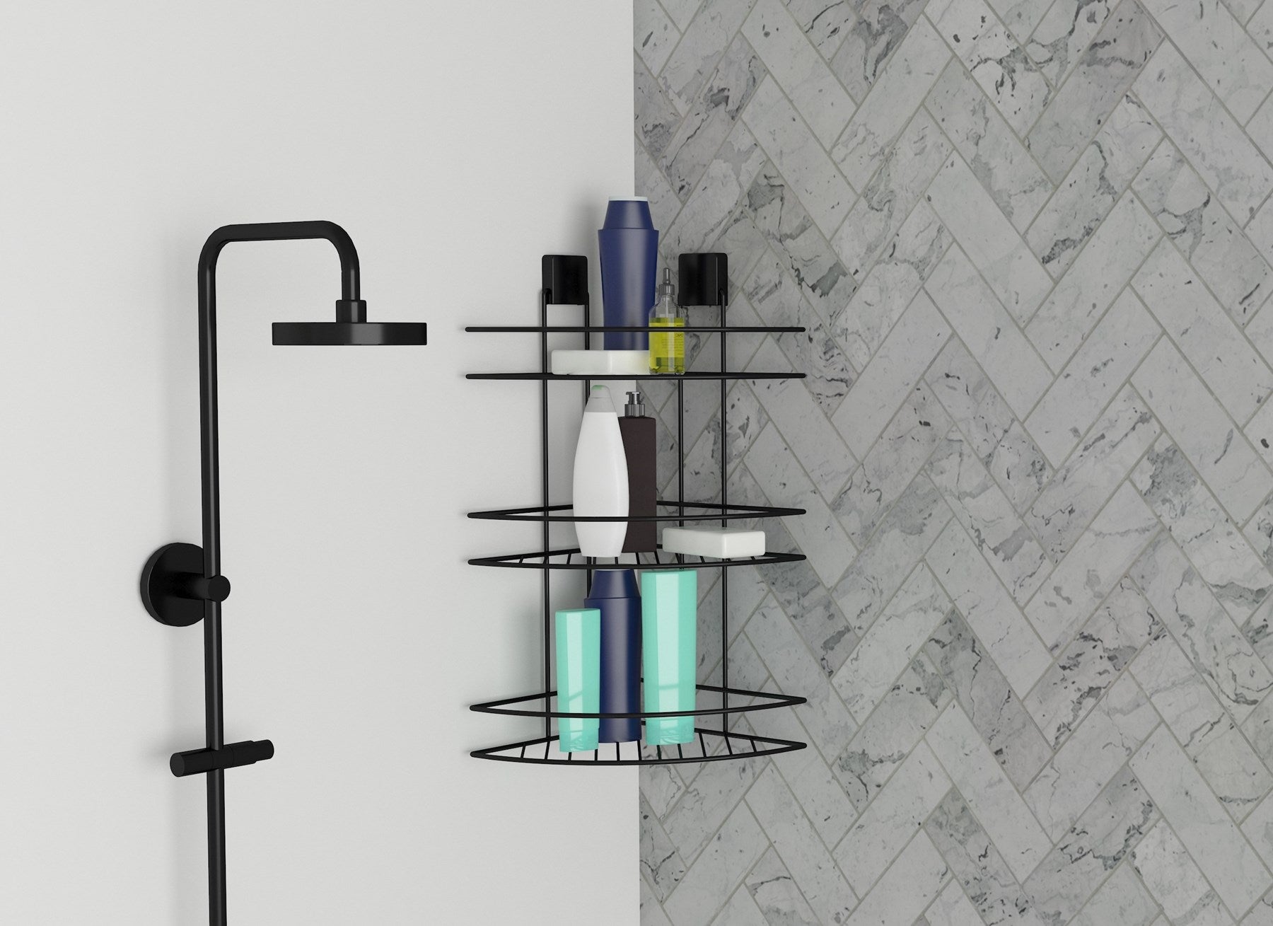 DECOREV BANYO KÖŞELİĞİ DC-5020 LAMALI ÜÇLÜ SİYAH