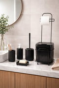 6'LI KARE STANDLI SİYAH BANYO SETİ ECO DC-6807 – Banyo Setleri