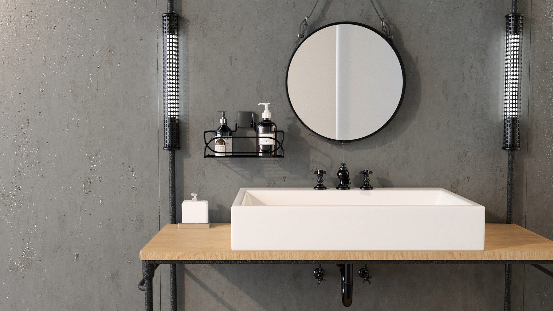 Decorev METAL SEPET DC-5554 SİYAH BÜYÜK – Banyo Askısı