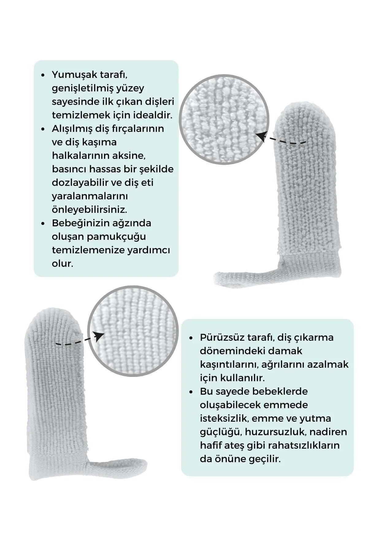 Bebek Ağız Bakım Parmaklığı - Gümüş Iyonlu Pamukçuk Önleyici Bebek Diş Temizleyi