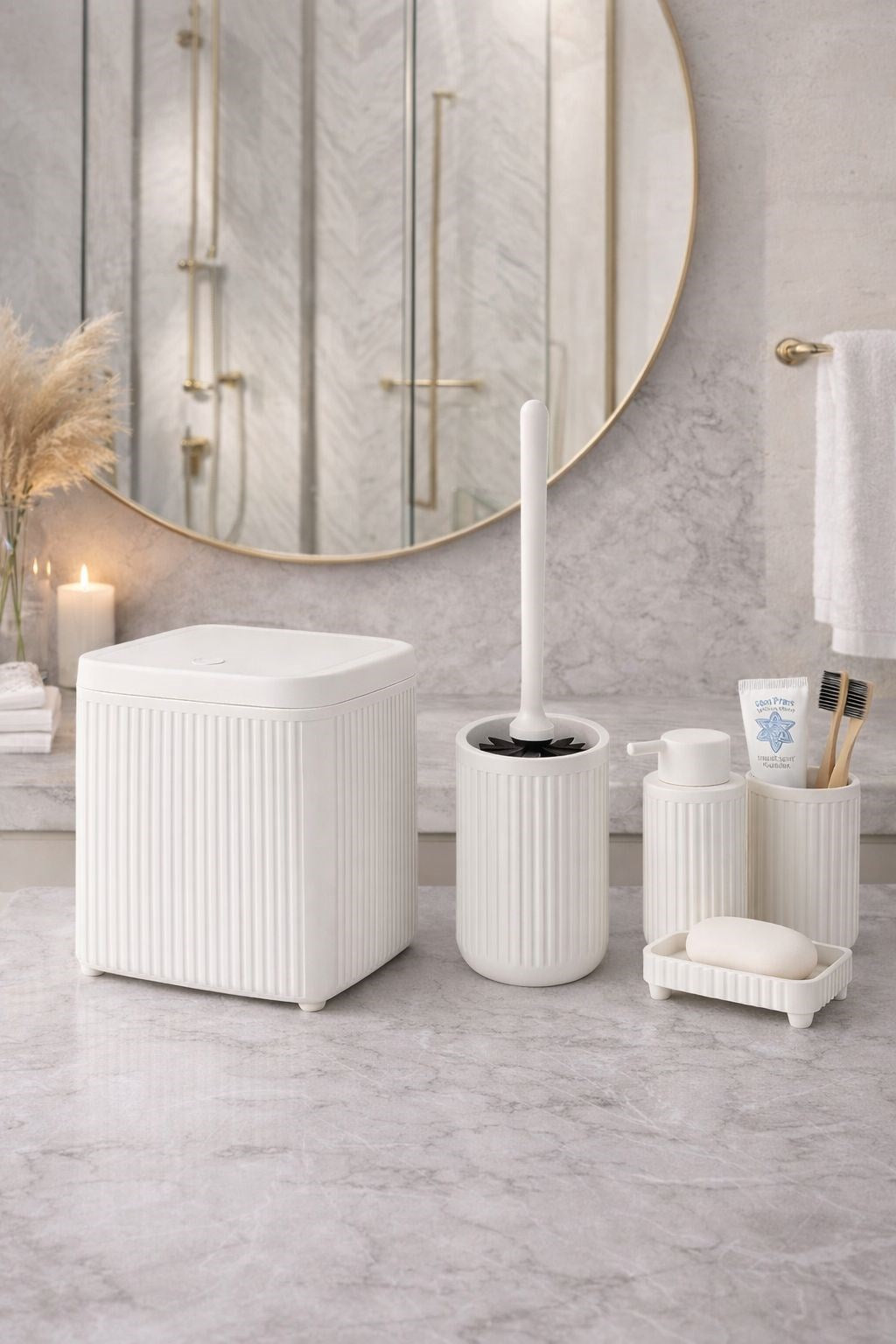 CLICK KAPAK BANYO SETİ DC-6803 BEYAZ (4 DESİ)