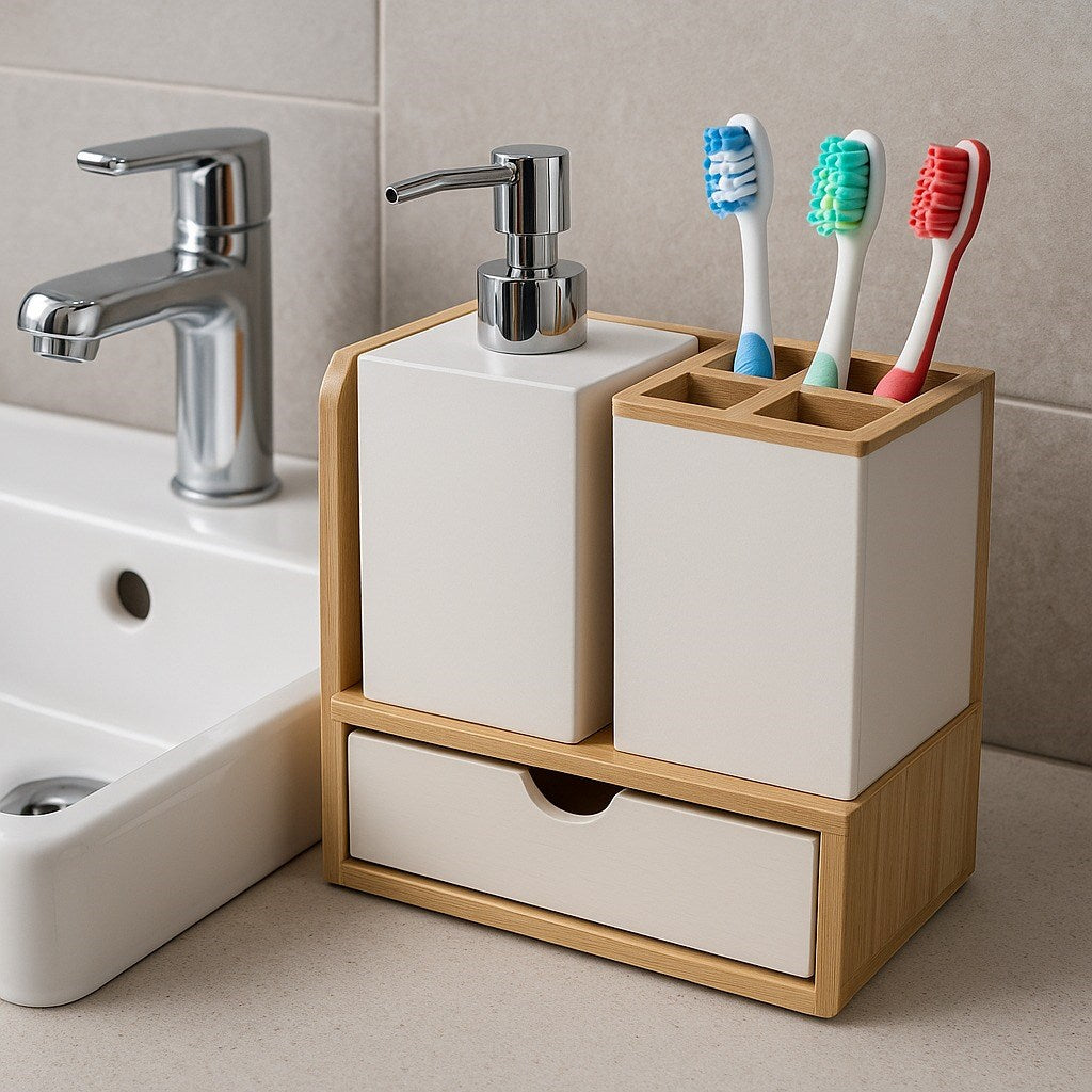 VICHY SIVI SABUNLUKkUR-3523 ÇEKMECELİ BAMBU 2 Lİ SET x16 – Sabunluklar