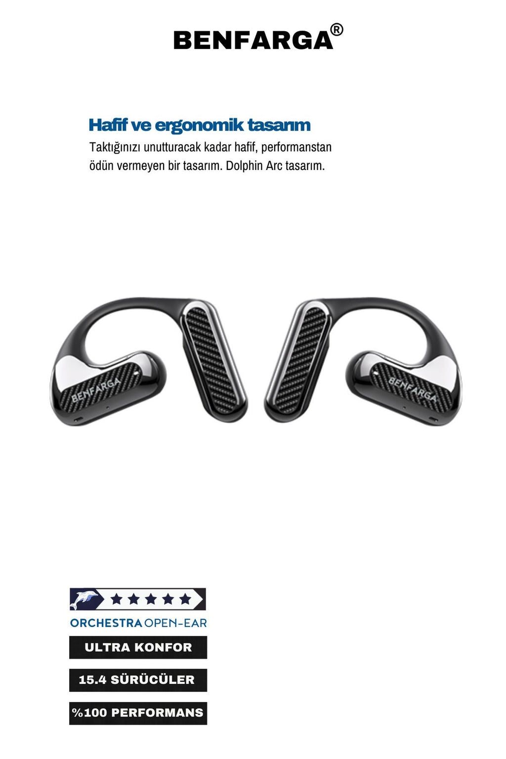 Orchestra Bluetooth Kablosuz Kulaklık, 50 Saat Oynatma Süresi, Bluetooth 5.3, Ku