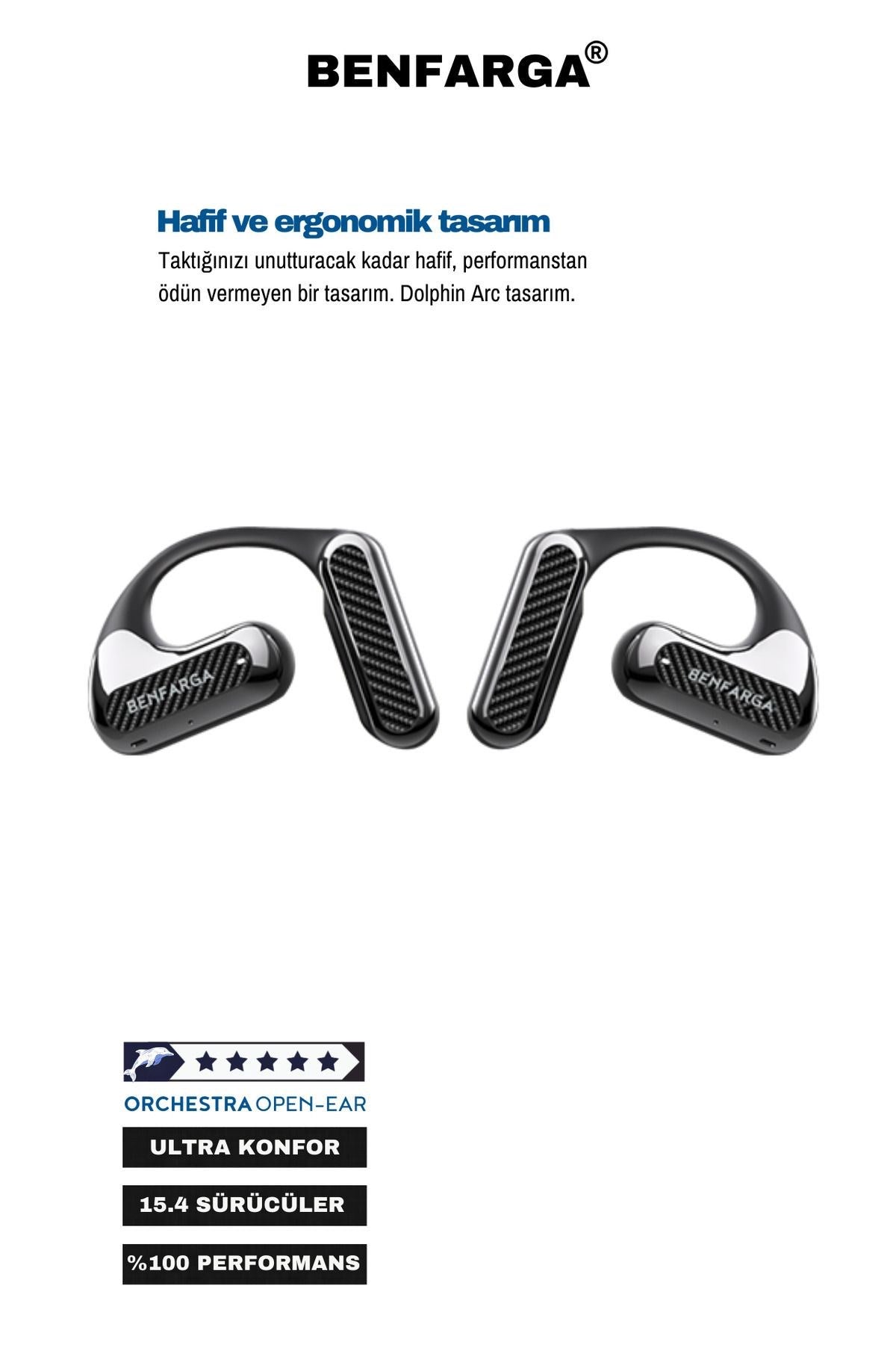 Orchestra Bluetooth Kablosuz Kulaklık, 50 Saat Oynatma Süresi, Bluetooth 5.3, Ku