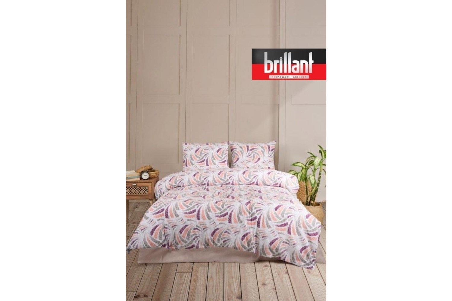 Brillant NEVRESİM TAKIMI BR-1889 COTTON ÇİFT KİŞİLİK YAPRAK x5 – Nevresim Takımı
