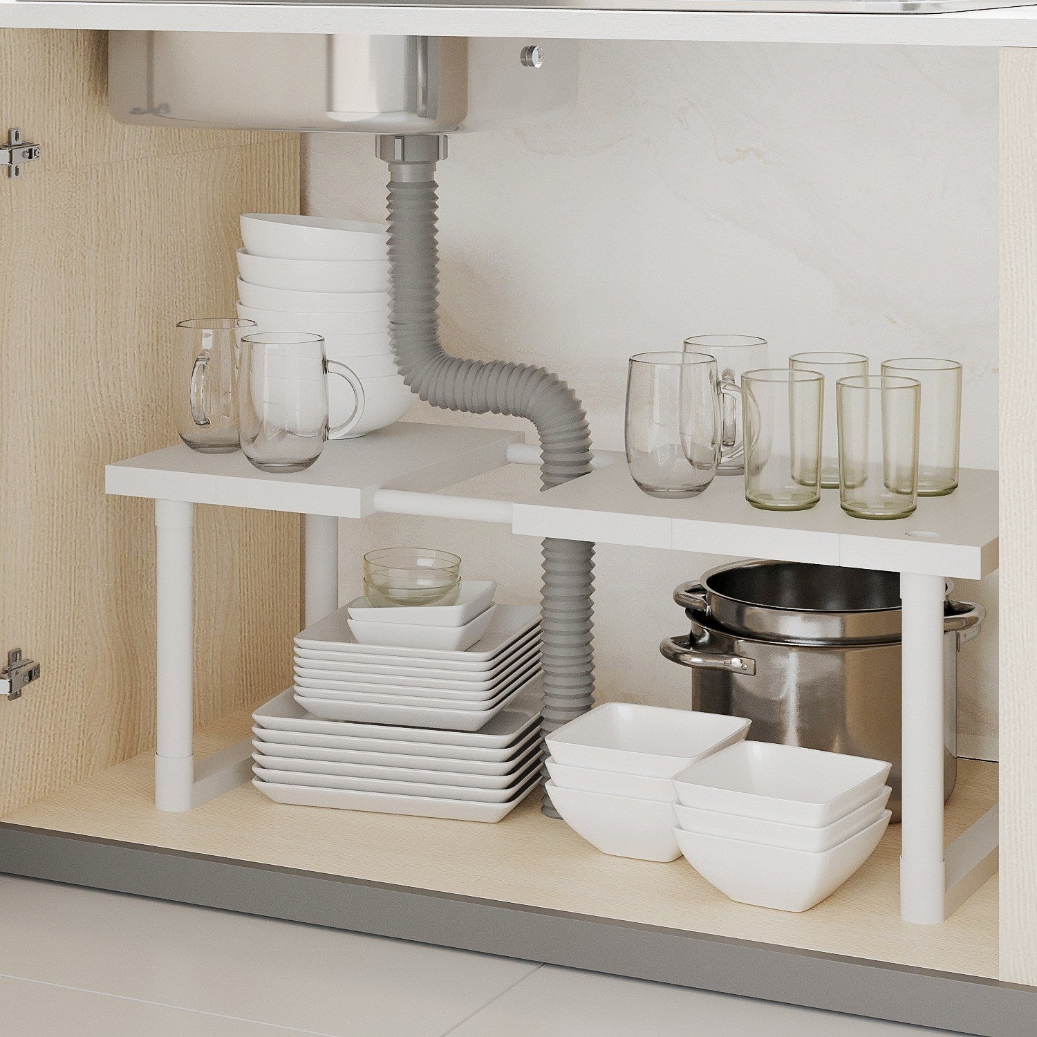 Ayarlanabilir  Dolap Lavabo Altı  Düzenleyici Raf
