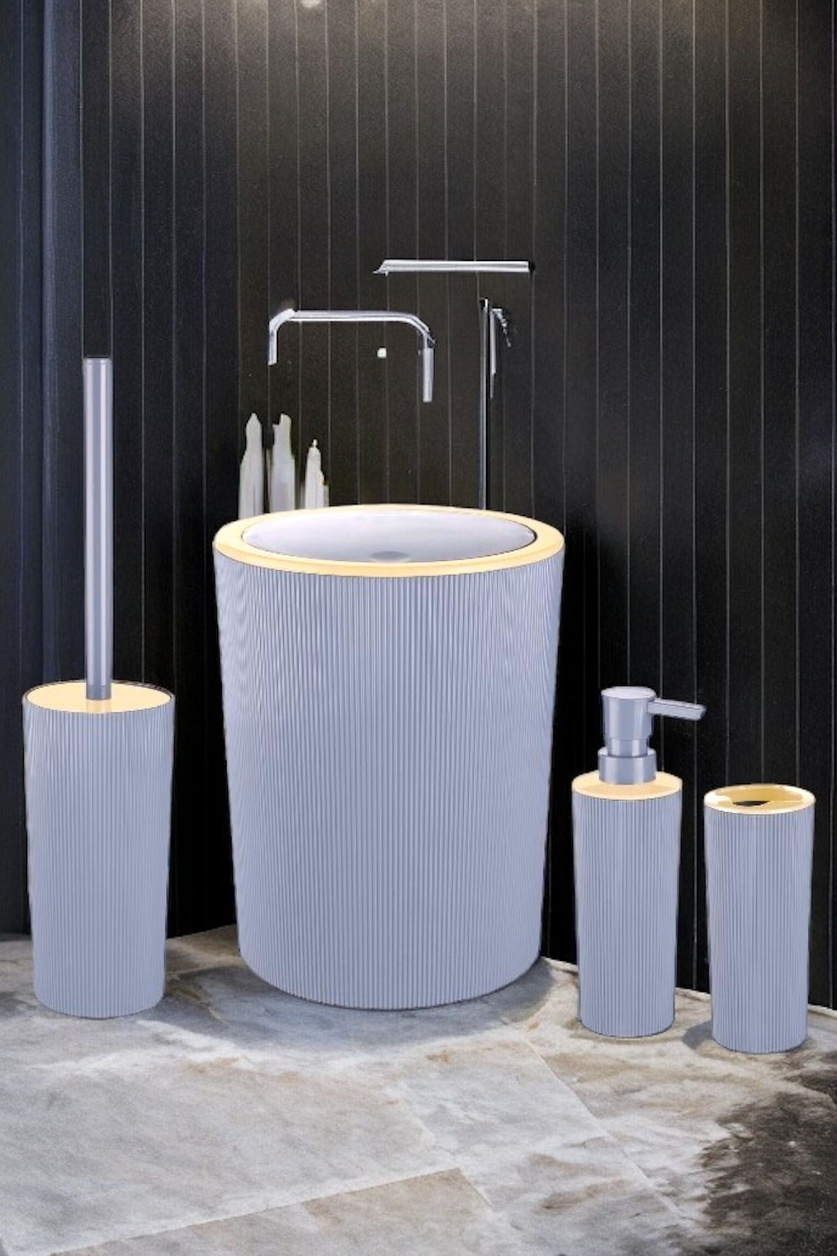 ANTRASİT BANYO SETİ ( 4 DESİ )