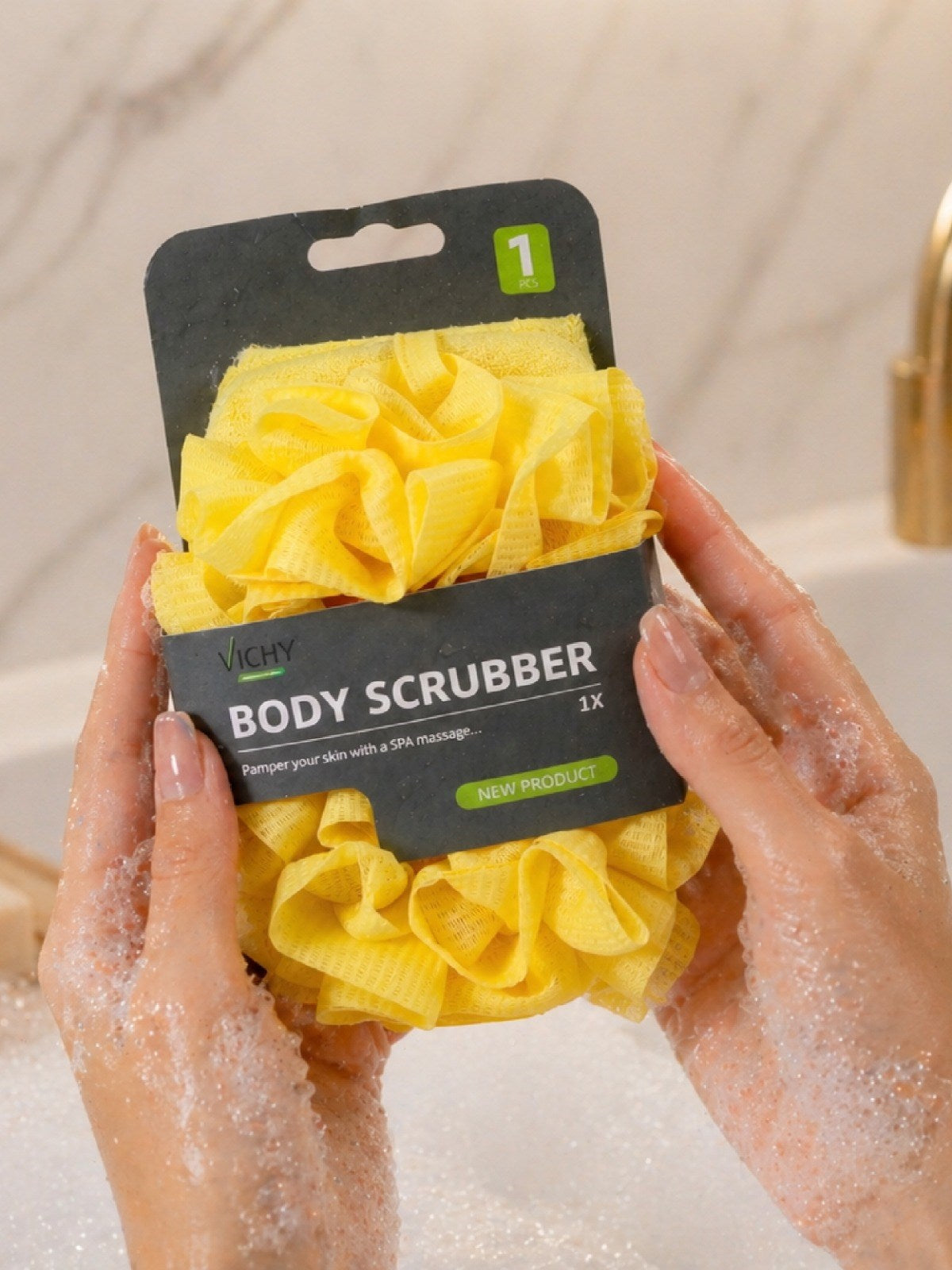 Banyo Lif Süngeri Body Scrubber Köpük Artırıcı Duş Lifi Vücut Temizleme VCHY-6984 SARI – Banyo Lifi ve Süngeri