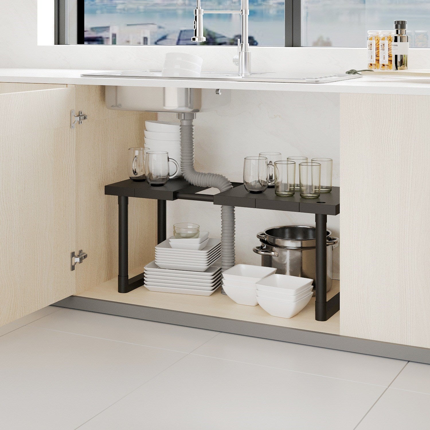 Ayarlanabilir  Dolap Lavabo Altı  Düzenleyici Raf