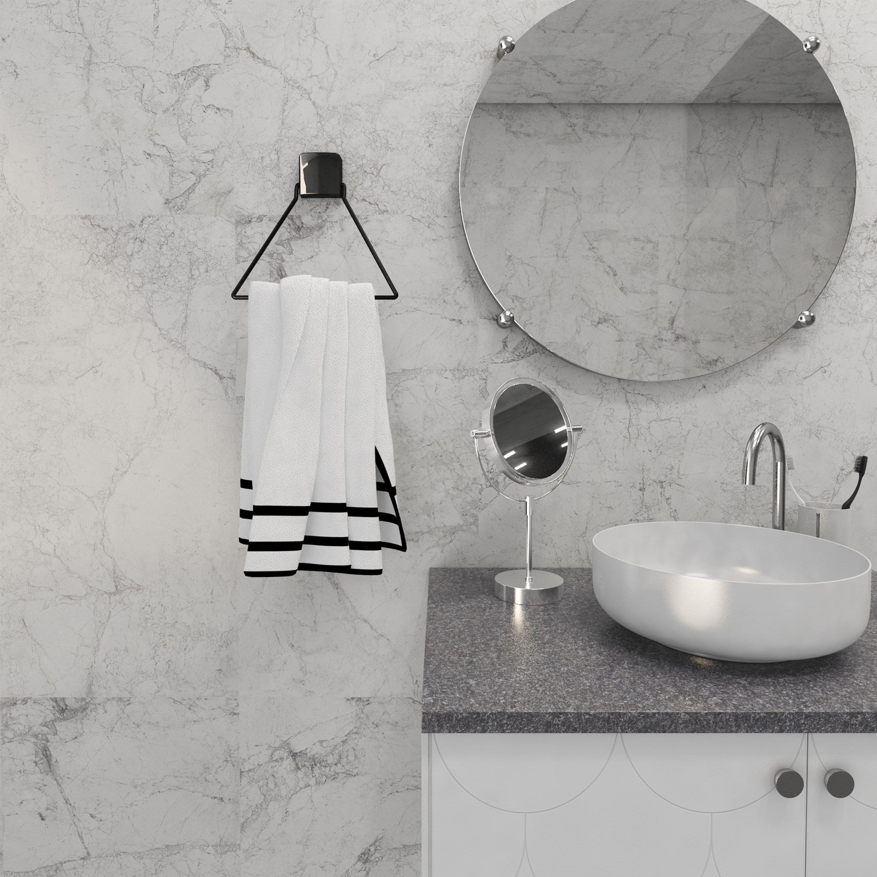 Decorev HAVLULUK DC-5058 SİYAH ÜÇGEN – Banyo Askısı