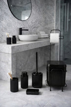 6'LI KARE STANDLI CLICK K. SİYAH BANYO SETİ DC-6805 – Banyo Setleri