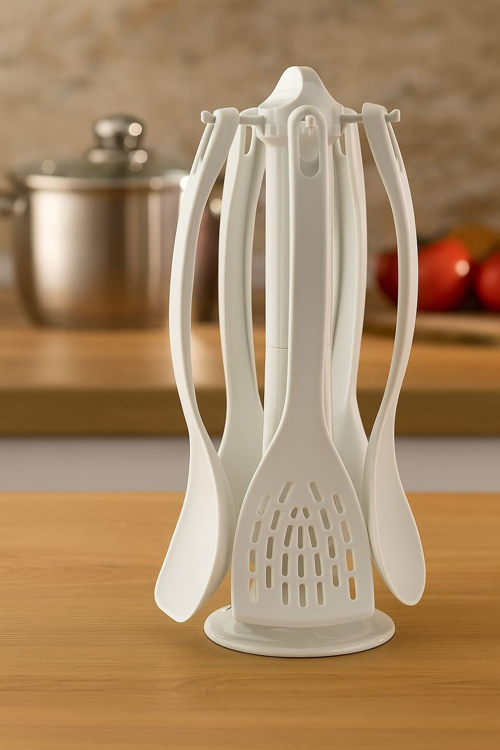 6'lı Soğuk Servis Seti – Askılı Sabit Standlı Servis Kaşığı ve Spatula Seti