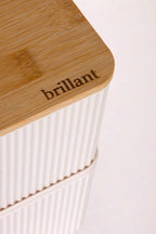 BRİLLANT SAKLAMA KUTUSU BR-6691 (3510) ZEBRA 2Lİ SET (1+1 lt ) BAMBU KAPAKLI x24