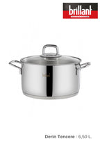 BRİLLANT TENCERE TN-6486 QUEEN DERİN ÇELİK 24cm x6