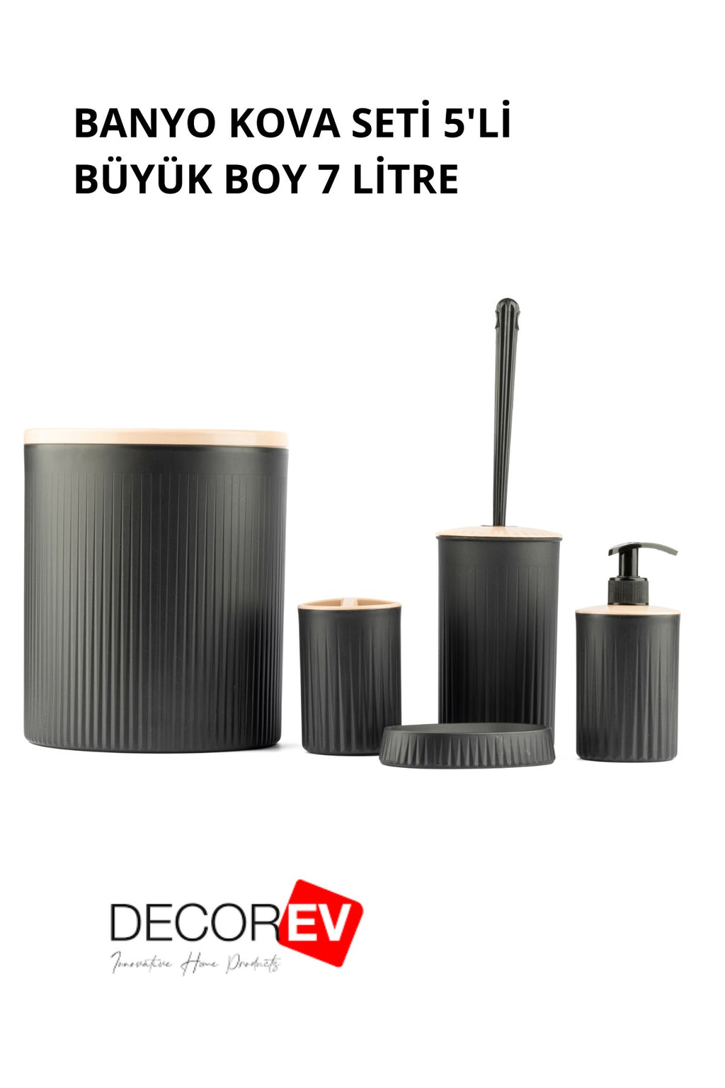 DECOREV BANYO SETİ DC-6432 FYD 5Prç SİYAH xx12