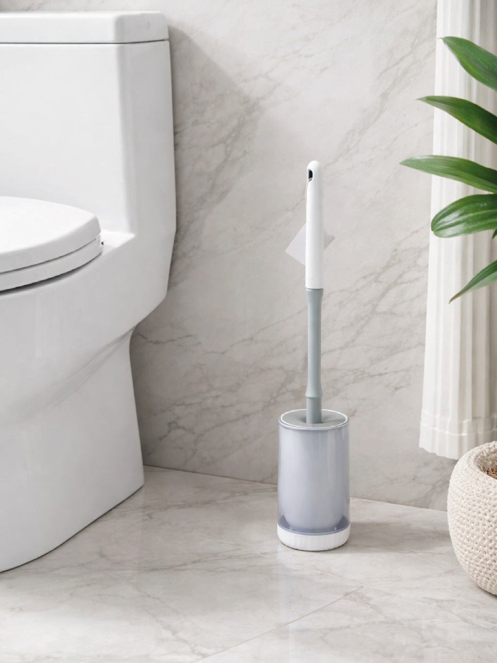 Modern Şeffaf Detaylı Tuvalet Fırçası ve Standı – Hijyenik, Minimal WC Fırçası VICHY-7049 – Tuvalet Fırçası
