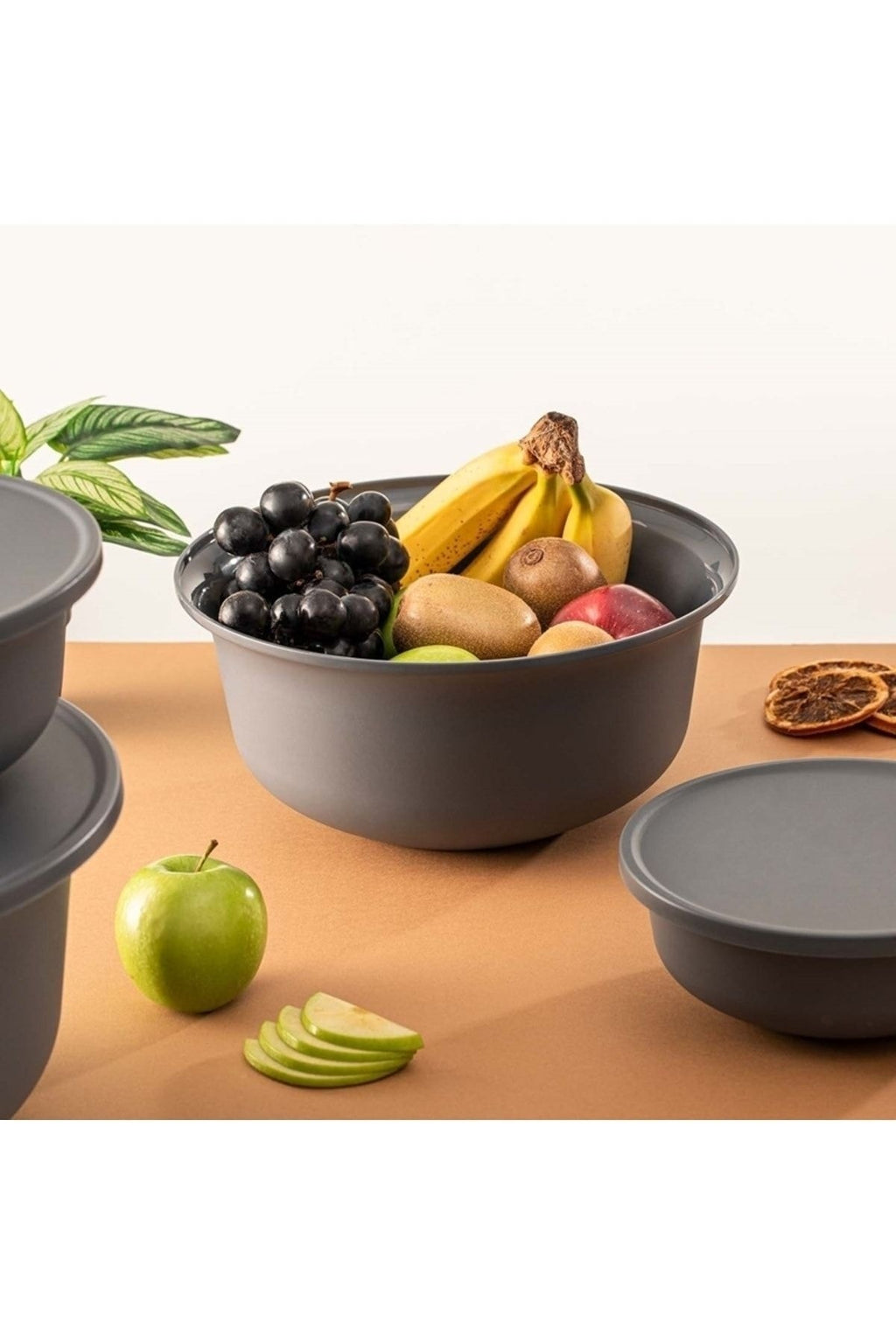 HOMEART TREND KAPAKLI KASE 3lü SET GRİ