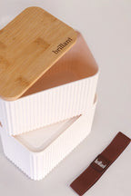 BRİLLANT SAKLAMA KUTUSU BR-6691 (3510) ZEBRA 2Lİ SET (1+1 lt ) BAMBU KAPAKLI x24