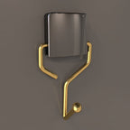 Dekoratif Yapıştırmalı Banyo Mutfak Metal Tekli Kancalı Askı Gold vidasız pratik montaj Dc-5065 – Banyo Askısı