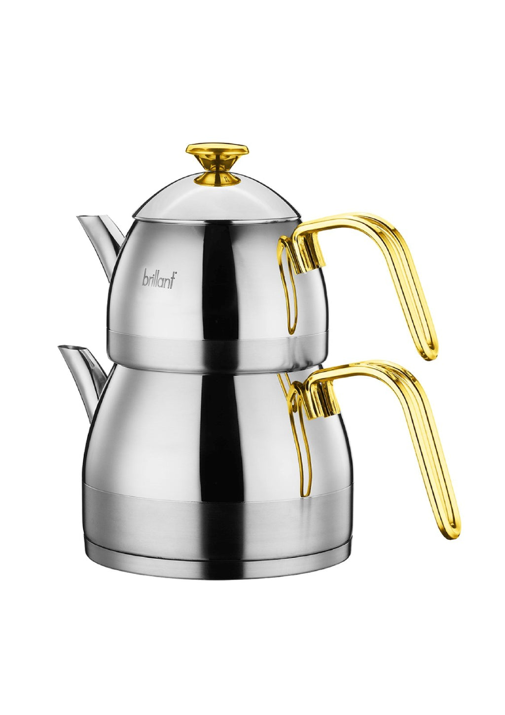 BRİLLANT ÇAYDANLIK ÇYD-7146 MİZAR MAXİ BOY ÇELİK GOLD KULP
