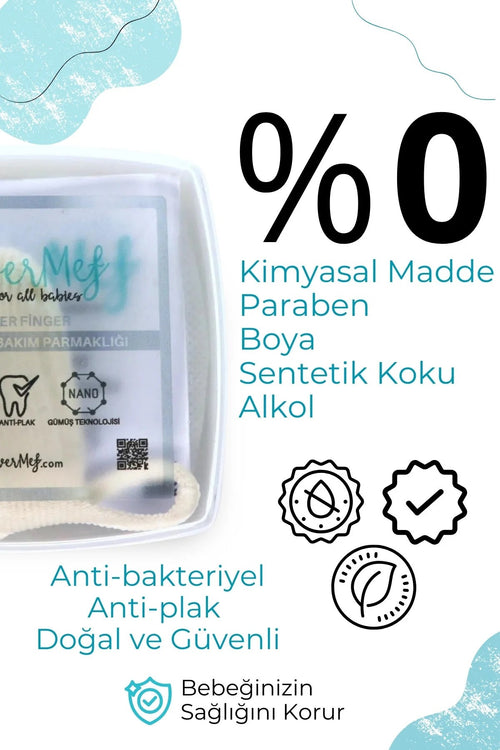 Bebek Ağız Bakım Parmaklığı - Gümüş Iyonlu Pamukçuk Önleyici Bebek Diş Temizleyi