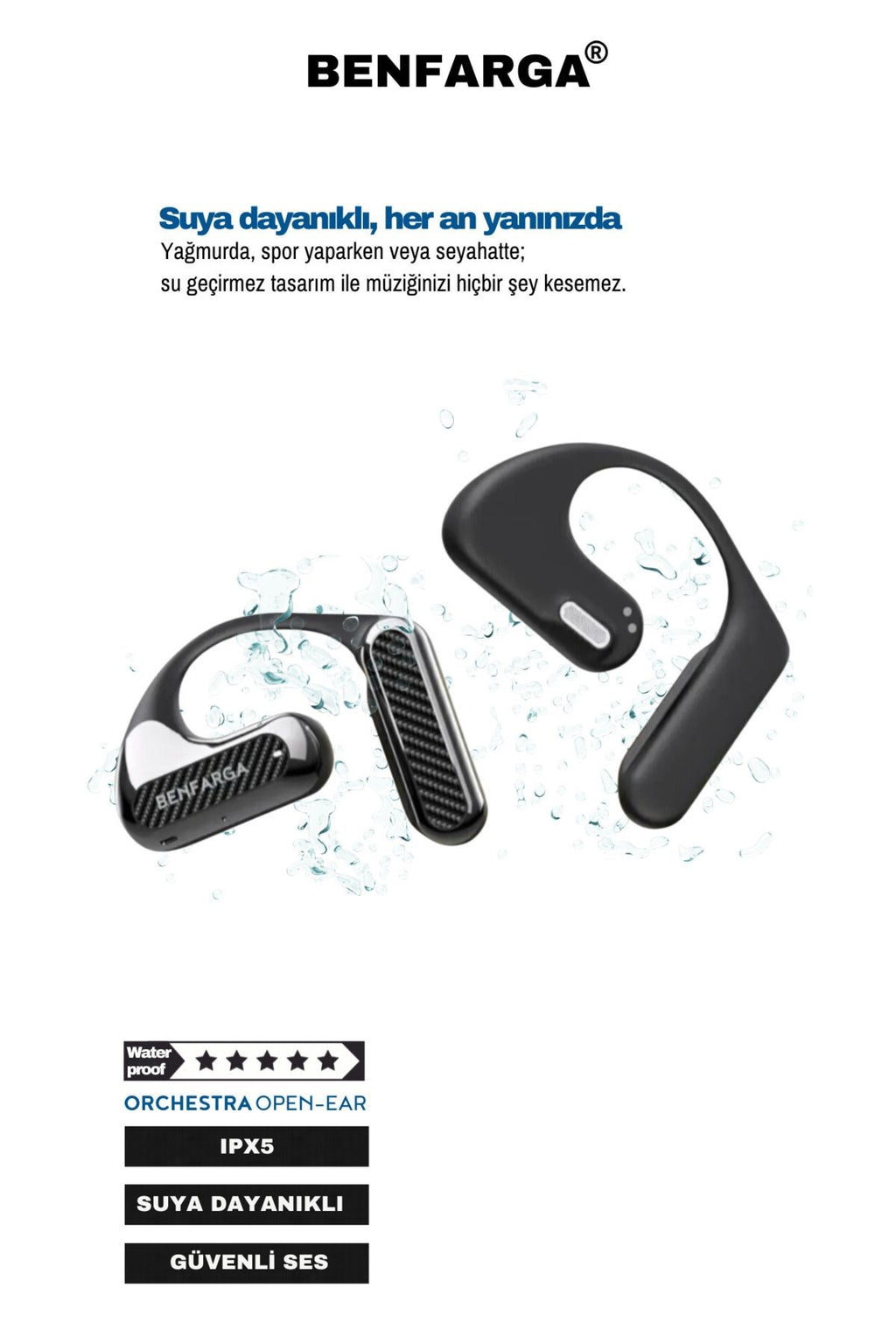 Orchestra Bluetooth Kablosuz Kulaklık, 50 Saat Oynatma Süresi, Bluetooth 5.3, Ku