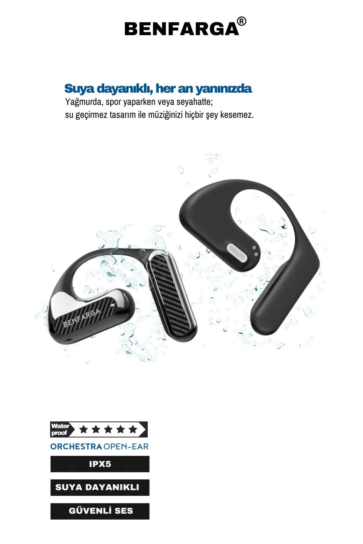 Orchestra Bluetooth Kablosuz Kulaklık, 50 Saat Oynatma Süresi, Bluetooth 5.3, Ku