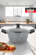 Brillant TENCERE EZM-TN-6260 PETRA DERİN 20cm GRİ x4 – Tencere