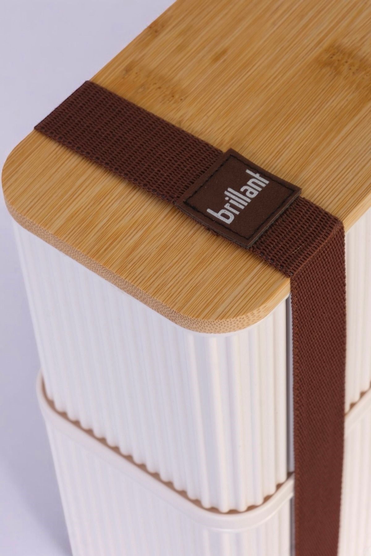 BRİLLANT SAKLAMA KUTUSU BR-6691 (3510) ZEBRA 2Lİ SET (1+1 lt ) BAMBU KAPAKLI x24