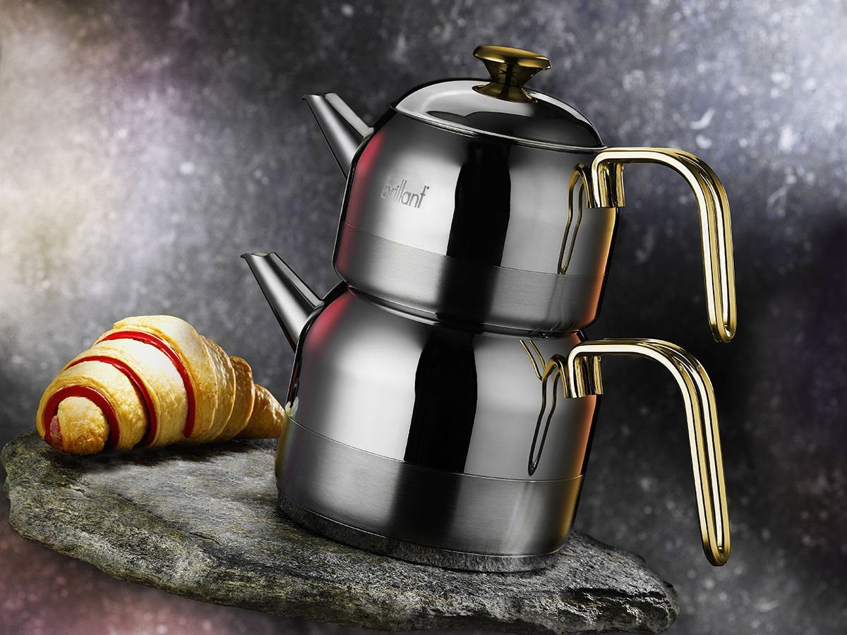 Brillant ÇAYDANLIK CLK-CY-5866 MİRA ORTA MİNİ GOLD KULP ÇELİK – Çaydanlık