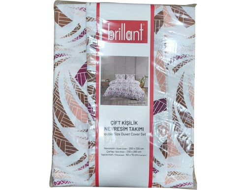 BRİLLANT NEVRESİM TAKIMI BR-1889 COTTON ÇİFT KİŞİLİK YAPRAK  x5