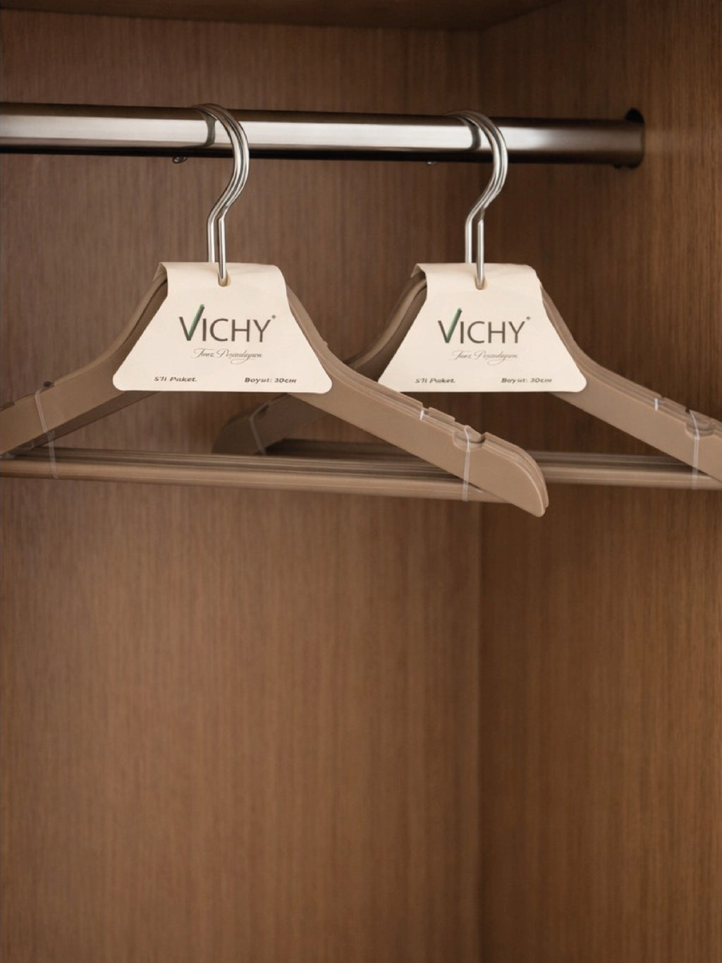 Vichy 5’li  Çocuk Askısı 30 cm – Bej Renk Dolap Düzenleyici VCH-7016