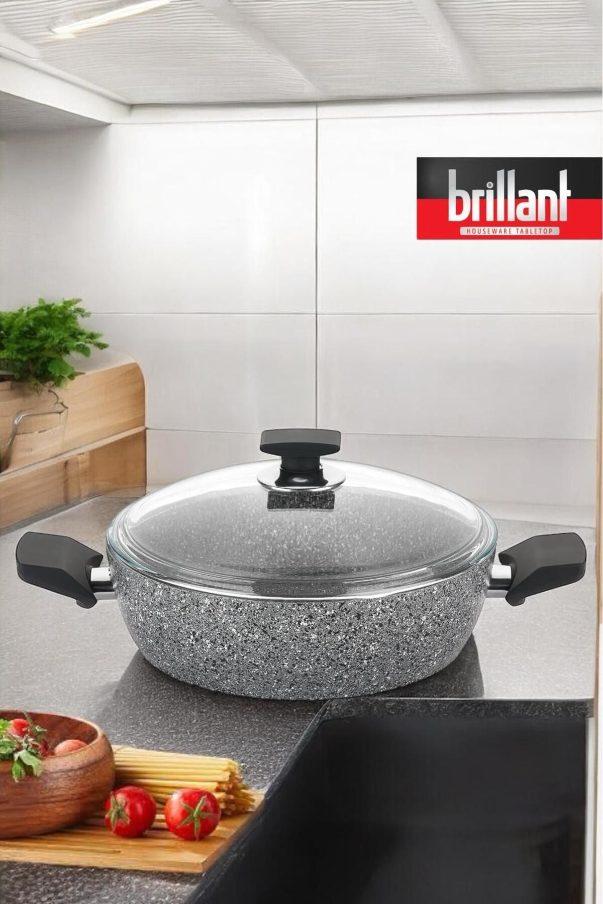 Brillant TENCERE EZM-TN-6274 PETRA BASIK 24cm GRİ x4 – Tencere