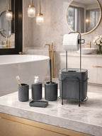 DECOREV STANDLI BANYO SETİ DC-6806 ECO 5 PRÇ GRİ