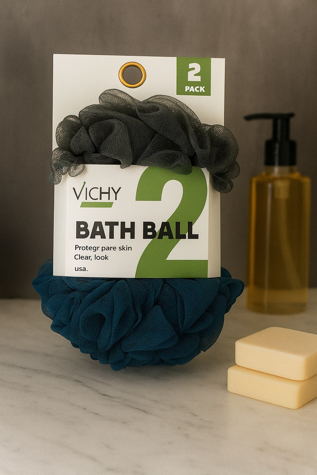 VICHY  RENKLİ BANYO LİFİ VCH-6579 KARTELALI 2Lİ SET x80