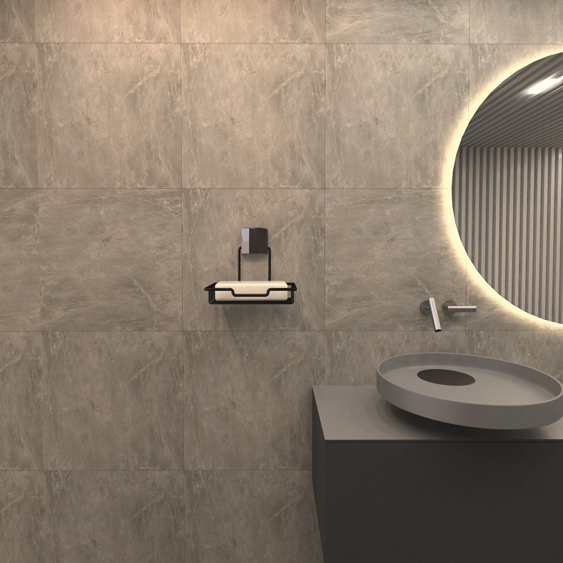 DECOREV SABUNLUK DC-5116 SİYAH METAL HAZNE
