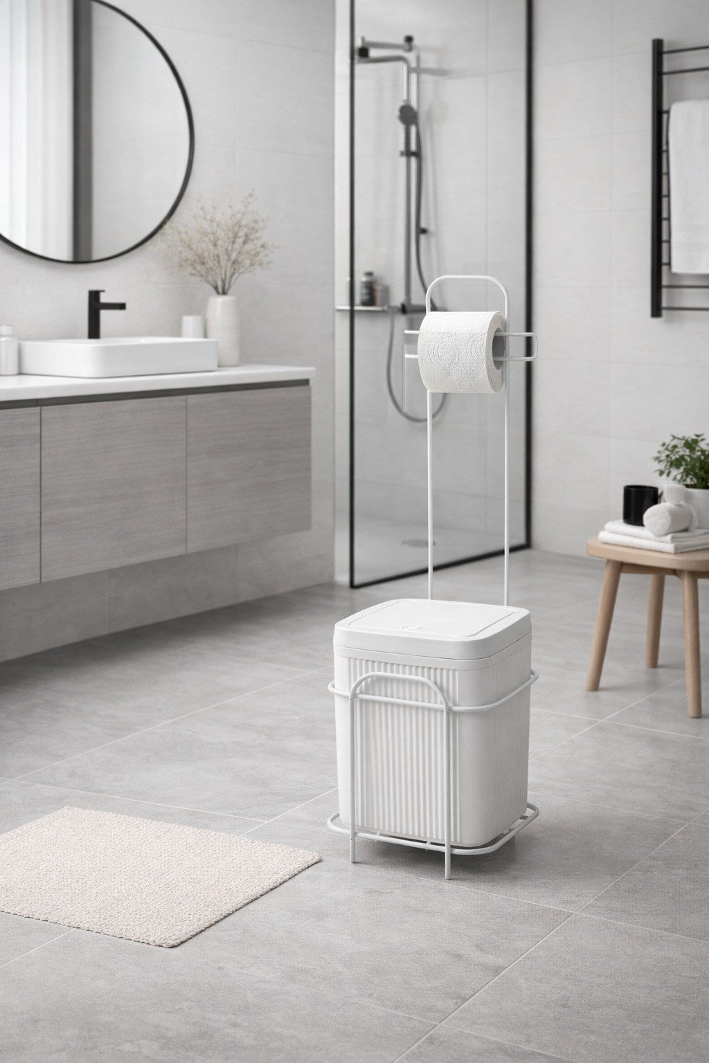 DECOREV ÇÖP KOVASI DC-6797 5 LT KARE CLİCK KAPAK STANDLIBEYAZ