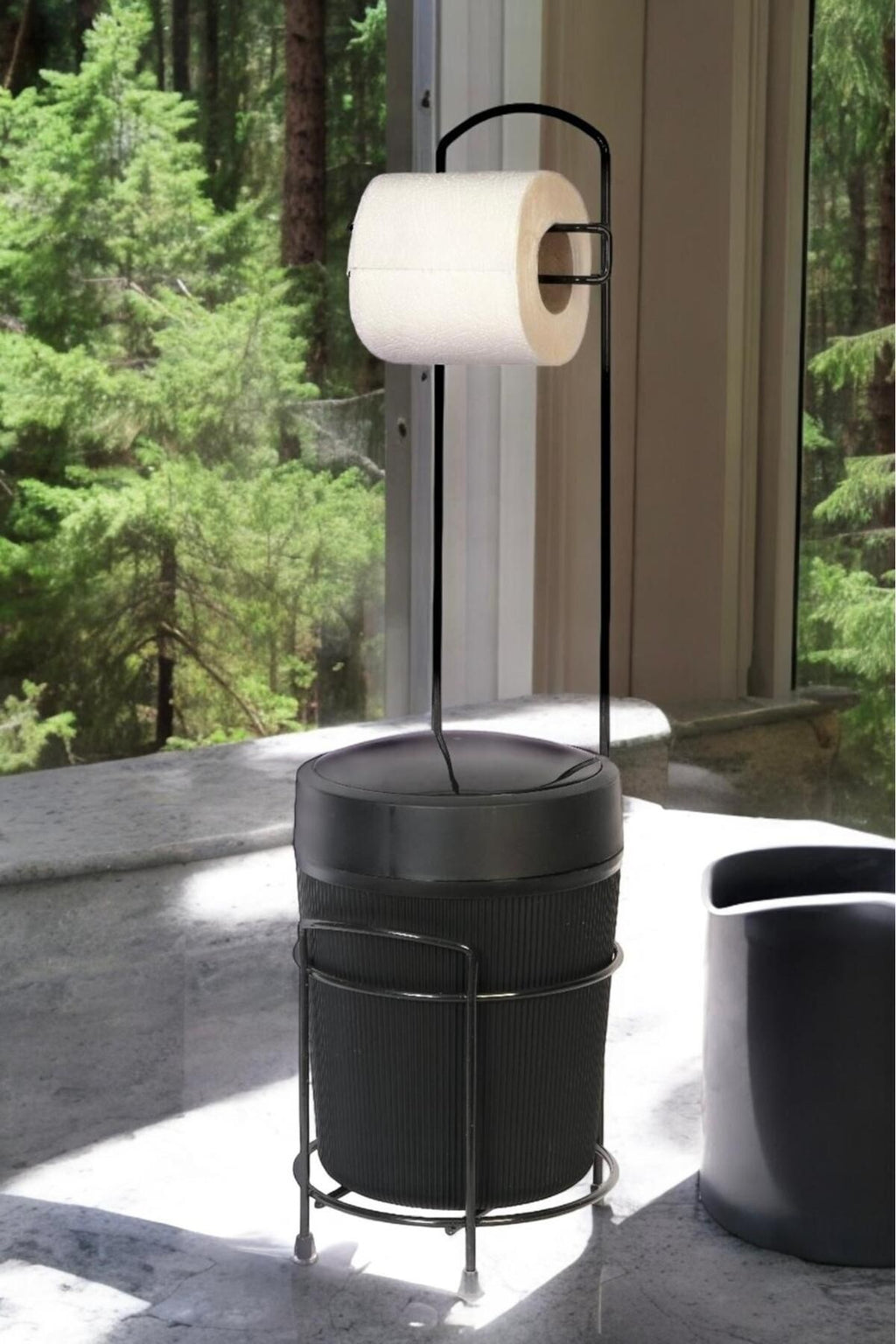 DECOREV STANDLI WC KAĞITLIK DC-6319 ECO KOVALI SİYAH x1
