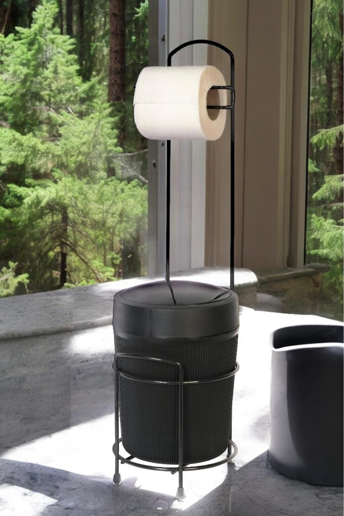 DECOREV STANDLI WC KAĞITLIK DC-6319 ECO KOVALI SİYAH x1