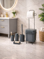 Decorev STANDLI BANYO SETİ DC-6804 LÜKS 5 PRÇ CLİCK KAPAKK GRİ – Banyo Setleri