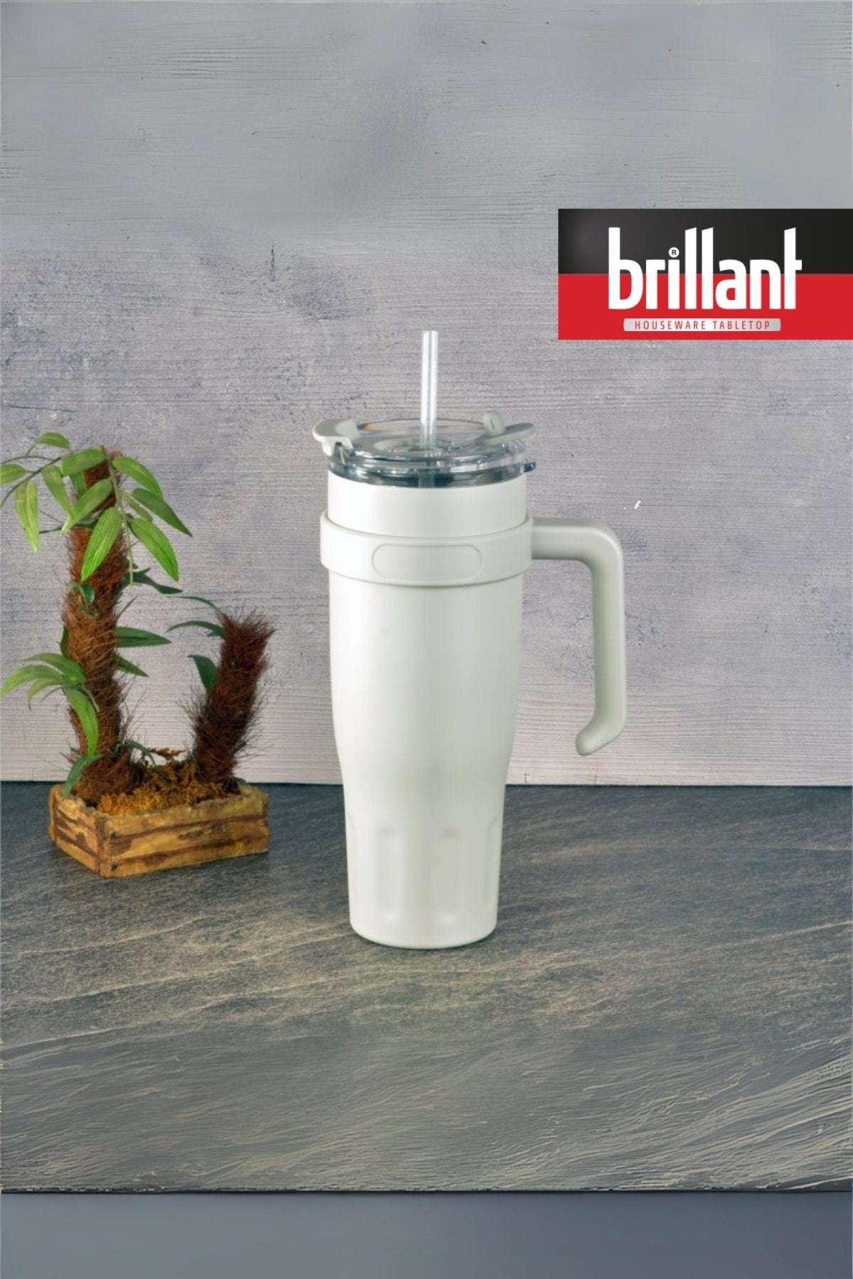 Brillant H20 1200ml Termos Kupa Pipetli | Bej ( Evde, arabada, ofiste, sporda; – Çok Satanlar