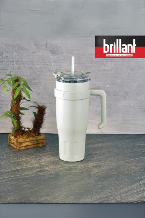 Brillant H20 1200ml Termos Kupa Pipetli | Bej ( Evde, arabada, ofiste, sporda; – Çok Satanlar