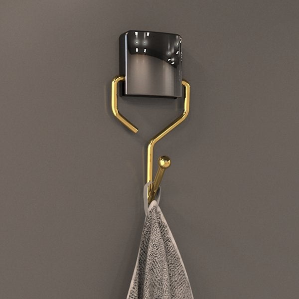 Dekoratif Yapıştırmalı Banyo Mutfak Metal Tekli Kancalı Askı Gold vidasız pratik montaj Dc-5065