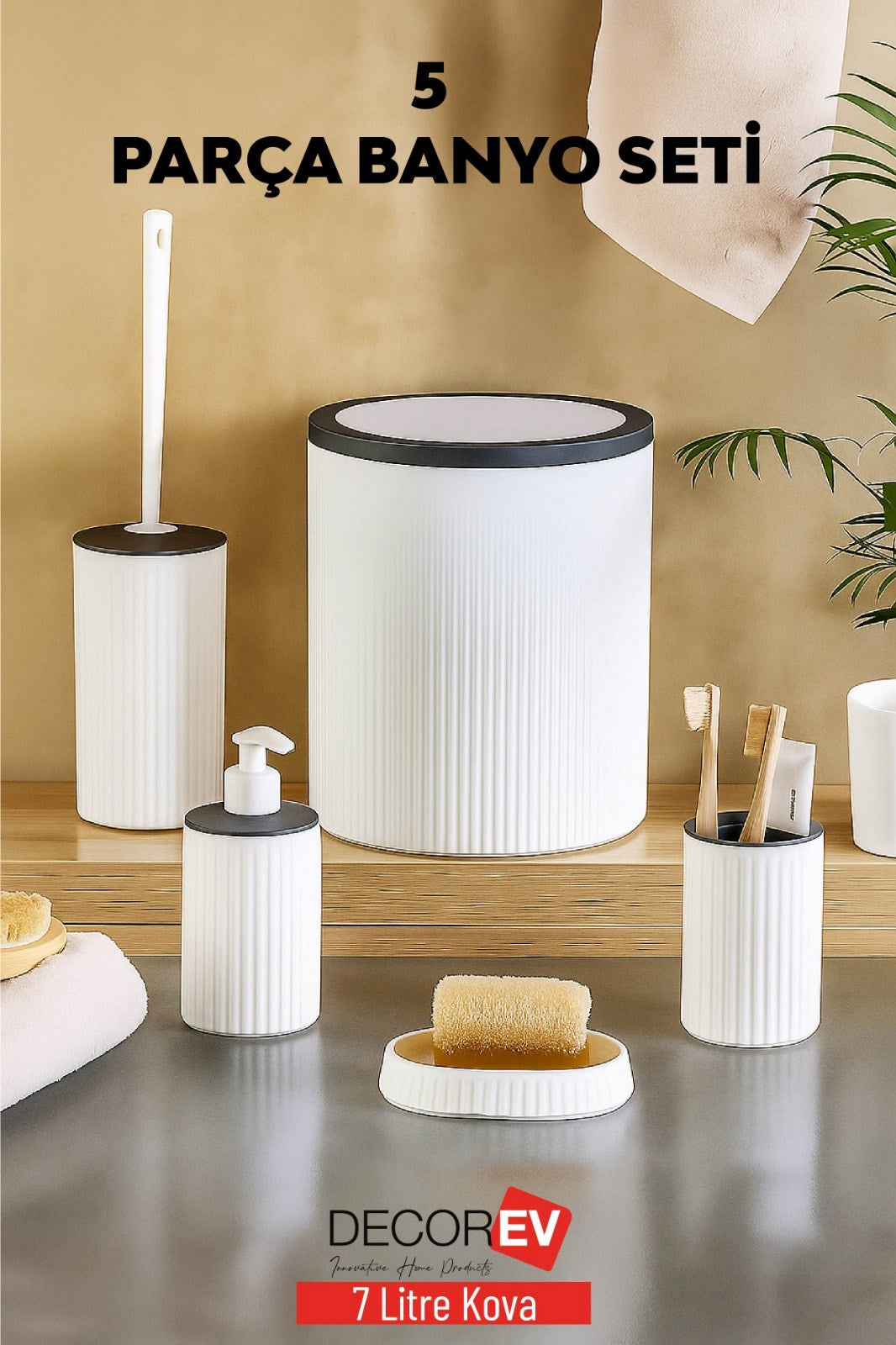 FAYDA 5'Lİ BANYO SETİ ANTRASİT KAPAK DC-6761 (4 DESİ) – Banyo Setleri